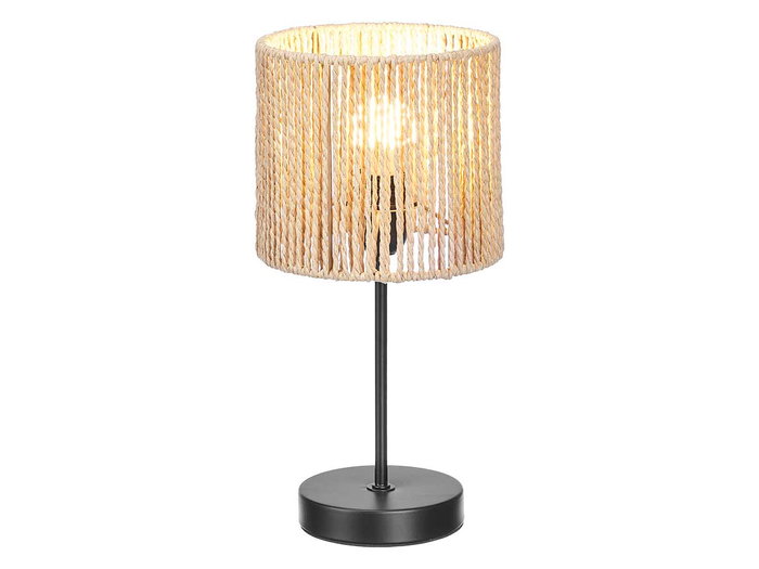Giftdecor Lampe de Bureau Cylindre Corde Noir et Naturel Métal Papier 17,5x27x17,5 cm E27 40W (Set de 6) Giftdecor Lampe de Bureau Cylindre Corde Noir et Naturel Métal Papier 17,5x27x17,5 cm E27 40W (Set de 6)