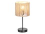 Giftdecor Lampe de Bureau Cylindre Corde Noir et Naturel Métal Papier 17,5x27x17,5 cm E27 40W (Set de 6)