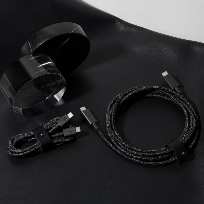 Native Union Belt Cable Type C C Cosmos - Câble USB-C de 1,2 m avec revêtement en cuir et tissage recyclé - Certifié USB-IF