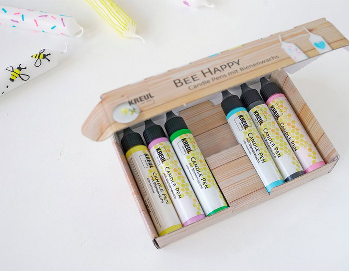 Kreul Set de 6 feutres pour bougies Bee Happy