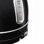 Sweiss KTL9 Bouilloire électrique vintage - 2200 W - Capacité 1,8 L - Noir - Acier inoxydable - Socle 360° - Niveau d'eau gradué