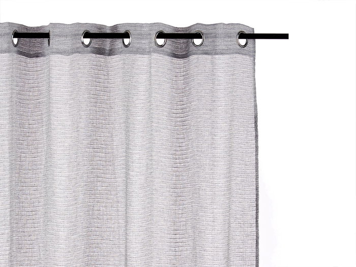 Giftdecor Rideau Voilage Gris Clair 140x260 cm en Polyester (Set de 6)