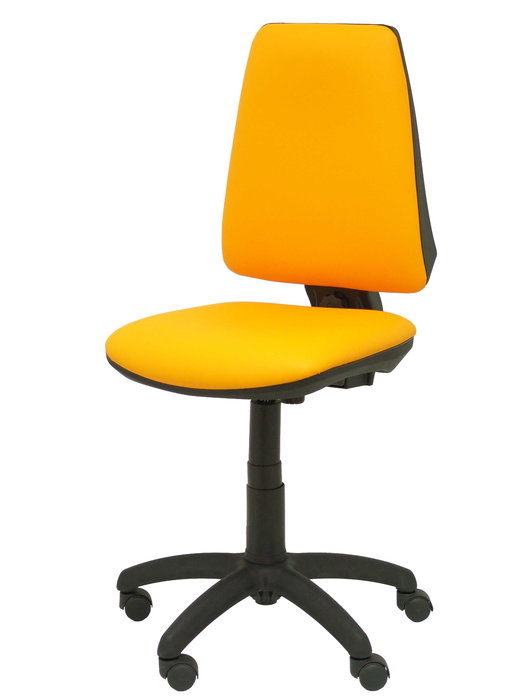 Chaise Elche Contact permament de base Cuir écologique Orange Structure polyamide noire Sans accoudoirs Sans appui-tête Roulettes en nylon 50 mm Chaise Elche Contact permament de base Cuir écologique Orange Structure polyamide noire Sans accoudoirs Sans appui-tête Roulettes en nylon 50 mm