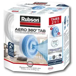 Rubson Recharge AERO 360 Lot de 2 Neutre - Recharges 2en1 pour Absorbeur d'Humidité AERO 360, Technologie Exlusive pour Plus d'Efficacité contre l'Humidité et les Odeurs
