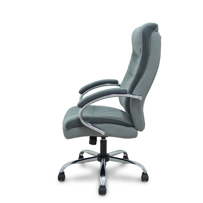 Fauteuil Opti533 Mécanisme d'inclinaison Tissu Gris Structure chromée Accoudoirs fixes Sans appui-tête Roulettes en nylon 50 mm Fauteuil Opti533 Mécanisme d'inclinaison Tissu Gris Structure chromée Accoudoirs fixes Sans appui-tête Roulettes en nylon 50 mm