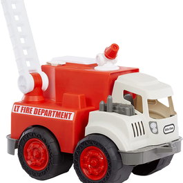 Little Tikes Camion de Pompiers Dirt Diggers 655791 - Véhicule de Construction avec Échelle et Pompe à Eau Rotatives - Jouet d'Extérieur et d'Intérieur pour Enfants Dès 2 Ans