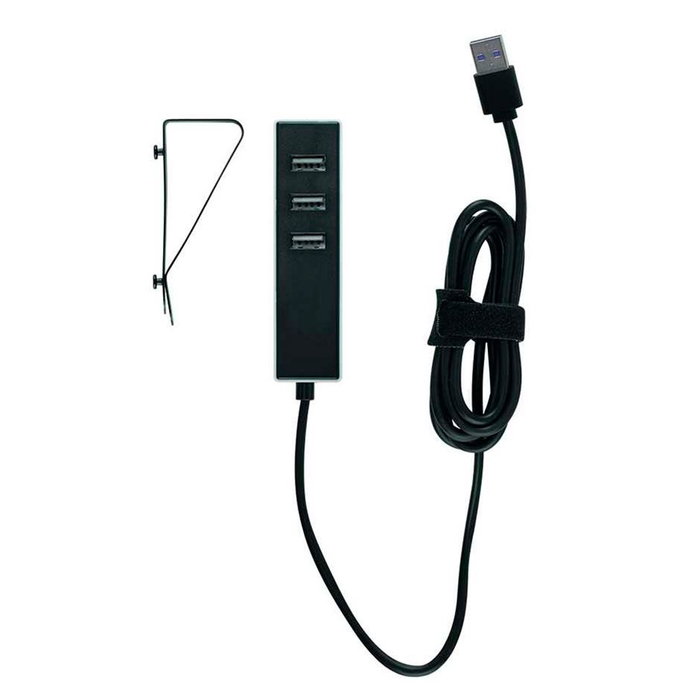 Simon Adaptateur 3 connecteurs USB-A avec fixation et câble USB-C 1,5 m noir Simon Adaptateur 3 connecteurs USB-A avec fixation et câble USB-C 1,5 m noir