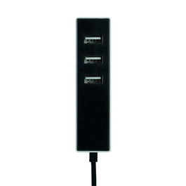 Simon Adaptateur 3 USB-A avec fixation et câble USB-C 1,5 m noir CL520301