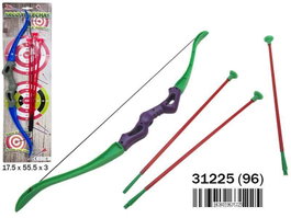 Rama Arc sport pour enfants avec flèches, 3 ans et plus, dimensions: 17.5 x 55.5 x 3 cm, langues: français, espagnol, portugais, anglais