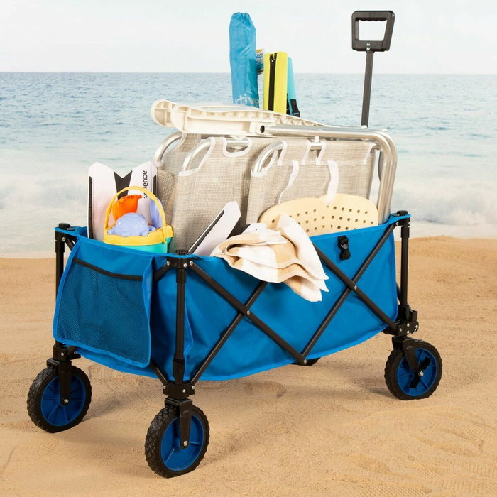 Chariot Multi-usages Aktive Bleu Noir 88 x 47 x 53 cm Pliable Plage