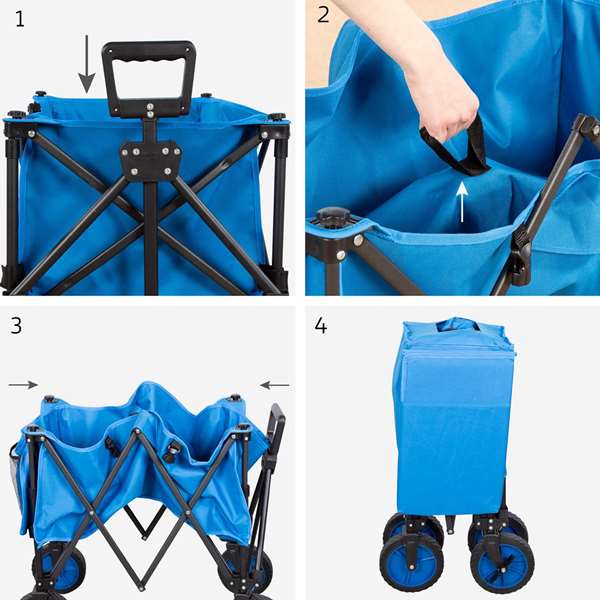 Color Baby - Carro de playa plegable - Chariot de plage pliable 88x47x53/108 cm avec poche latérale - Recommandé 3 ans et plus