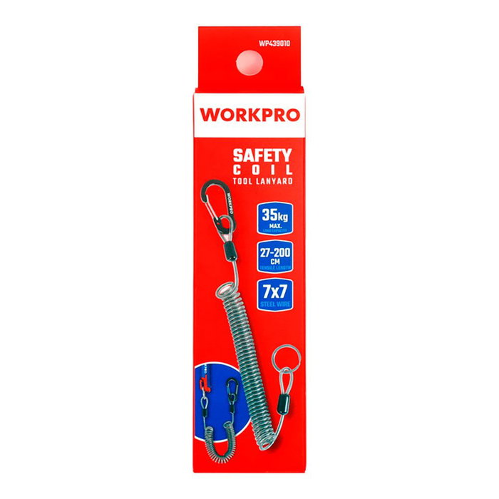 Workpro Cordon de sécurité pour outils, 35 kg, 27-200 cm Workpro Cordon de sécurité pour outils, 35 kg, 27-200 cm