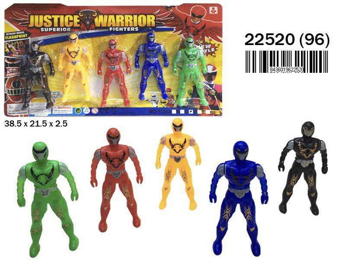 Rama Figurines Guerriers, 5 Figurines Incluses, 38.5 * 21.5 * 2.5 cm, Produit Multilingue (Espagnol, Français, Portugais, Anglais)