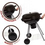 Aktive Barbecue au charbon de bois rond avec couvercle - Diamètre 57 cm, Hauteur 86 cm, Structure en aluminium et textile