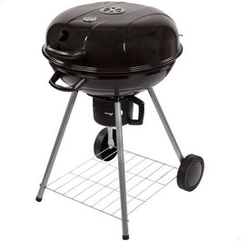 Aktive Barbecue au charbon de bois rond avec couvercle - Diamètre 57 cm, Hauteur 86 cm, Structure en aluminium et textile