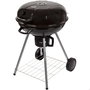Aktive Barbecue au charbon de bois rond avec couvercle - Diamètre 57 cm, Hauteur 86 cm, Structure en aluminium et textile