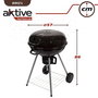 Aktive Barbecue au charbon de bois rond avec couvercle - Diamètre 57 cm, Hauteur 86 cm, Structure en aluminium et textile