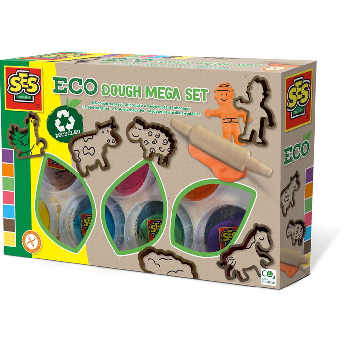 Ses Creative Kit de pâte à modeler géant écologique (7x90 g avec outils)
