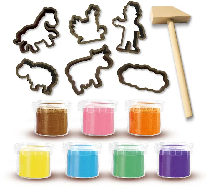 Ses Creative Kit de Pâte à Modeler Géant Écologique, 7 Pots de 90 g, avec Outils et Rouleau en Bois, pour Enfants dès 2 ans, Fabriqué aux Pays-Bas