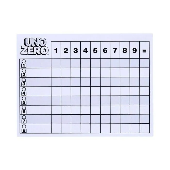 UNO UNO Zero - Jeu de cartes stratégique pour 2 à 8 joueurs, à partir de 7 ans, version revisitée inspirée du Golf - Mattel Games JHH48