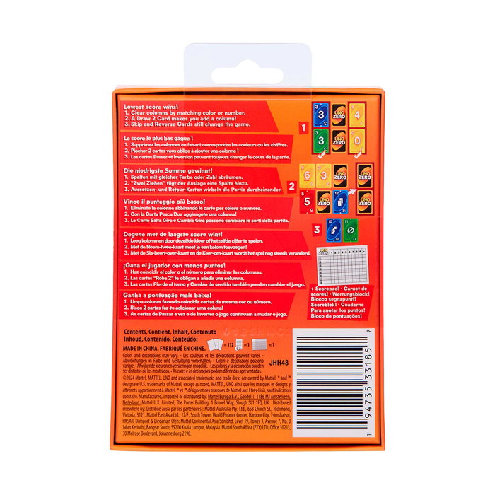 Mattel UNO Zero - Jeu de cartes Mattel UNO Zero - Jeu de cartes