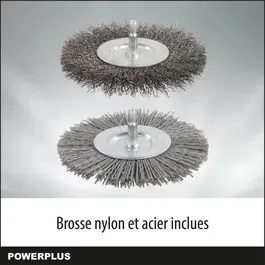 Powerplus POWXG6650 Désherbeur électrique télescopique 400 W avec brosse rotative en nylon et en acier et poignée softgrip