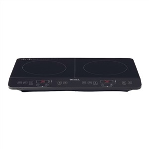 Ariete Plaque de cuisson portable double induction, 2 zones, 6 niveaux de puissance et fonction maintien au chaud, temporisateur, surface en verre, pour ustensiles jusqu'à 28 cm Ariete Plaque de cuisson portable double induction, 2 zones, 6 niveaux de puissance et fonction maintien au chaud, temporisateur, surface en verre, pour ustensiles jusqu'à 28 cm