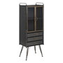 BigBuy Home Présentoir BRICK Noir Doré Verre Fer