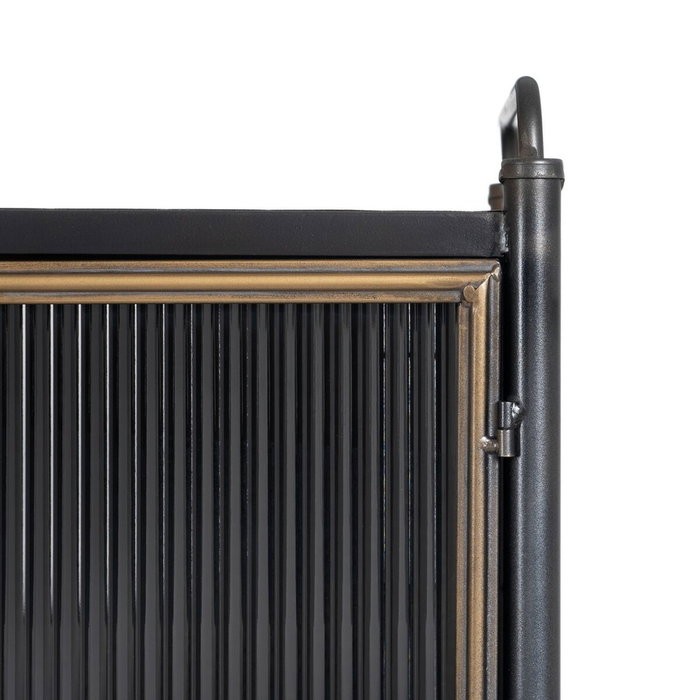 BigBuy Home Présentoir BRICK Noir Doré Verre Fer
