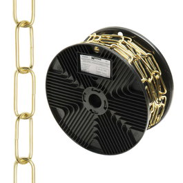 WOLFPACK LINEA PROFESIONAL Chaîne décorative lisse laitonnée 3,4x43 mm, rouleau de 20 mètres