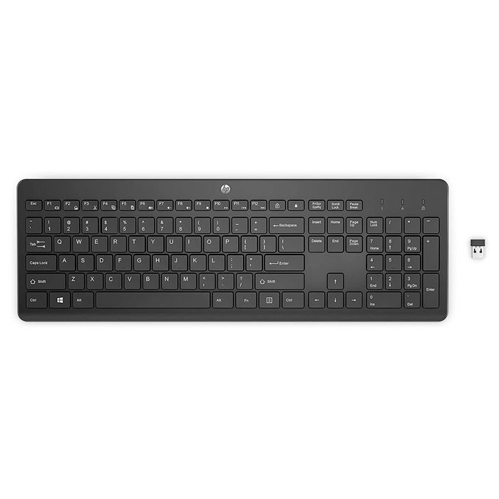 HP Clavier Sans Fil 230 Noir AZERTY - Clavier Gomme Silencieux et Confortable avec Connexion 2,4 GHz et Autonomie Longue Durée