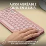 Logitech Pebble Keys 2 K380s - Clavier Bluetooth sans fil compact avec boutons Easy-Switch pour 3 appareils et touches Fn programmables - Rose