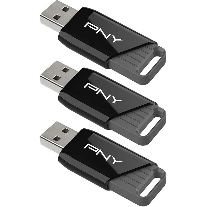 PNY Attaché X - Pack de 3 clés USB 3.2 - 128 Go chacune - Vitesse de lecture jusqu'à 130 Mo/s - Transfert rapide