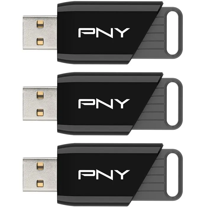 PNY Attaché X - Pack de 3 clés USB 3.2 - 128 Go chacune - Vitesse de lecture jusqu'à 130 Mo/s - Transfert rapide