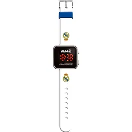 Kids Licensing - Montre LED pour Enfant Real Madrid avec Affichage Numérique et Fond d'écran Personnalisable - Pour Enfants dès 4 ans - Blanc
