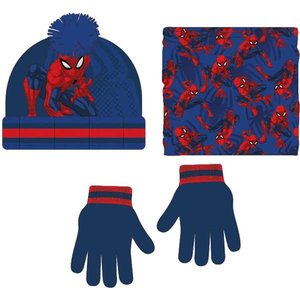 Cerdá Kit 3 pièces Snood Spiderman - Bonnet, cache-cou et gants - Taille 2 à 8 ans
