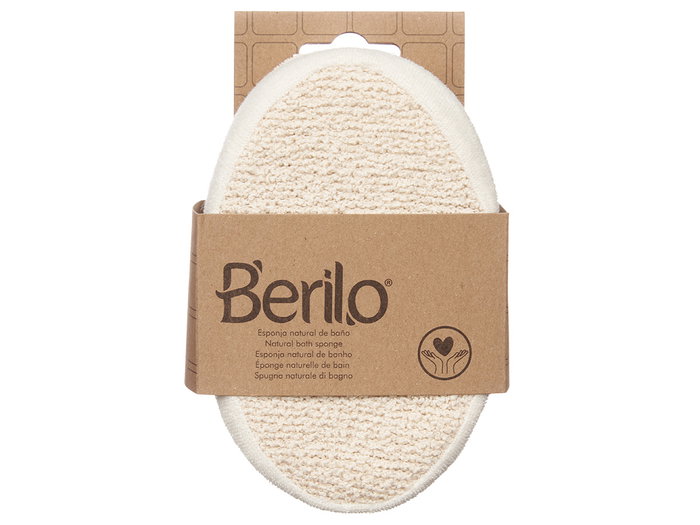 BERILO Éponge ovale en tissu naturel Blanco-Beige BERILO Éponge ovale en tissu naturel Blanco-Beige