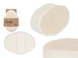 BERILO Éponge ovale en tissu naturel Blanco-Beige