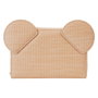 Loungefly Portefeuille Mickey Disney en simili cuir vegan avec fermeture éclair dorée, 4 fentes cartes et fenêtre DNI, motifs paille, 15x10 cm