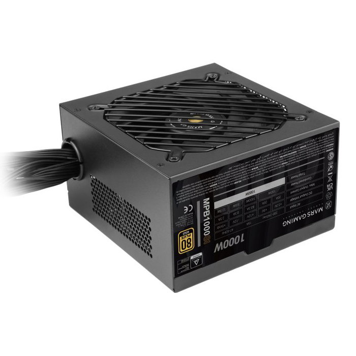 Mars Gaming MPB1000SI Alimentation 1000W ATX 80+ Gold Ventilateur 140mm Silencieux Noir Mars Gaming MPB1000SI Alimentation 1000W ATX 80+ Gold Ventilateur 140mm Silencieux Noir