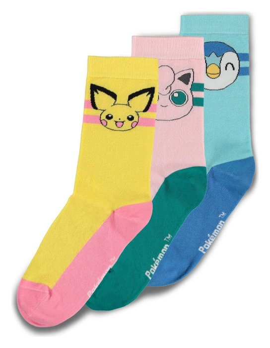 Pokémon pack 3 paires de chaussettes Crew 35-38 Pokémon pack 3 paires de chaussettes Crew 35-38