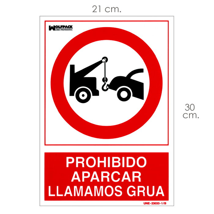 WOLFPACK LINEA PROFESIONAL Panneau Interdiction de stationner appel dépanneuse 21x30 cm WOLFPACK LINEA PROFESIONAL Panneau Interdiction de stationner appel dépanneuse 21x30 cm