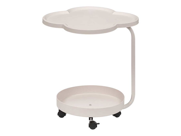 GIFTDECOR Mesa Auxiliar Doble Blanca
