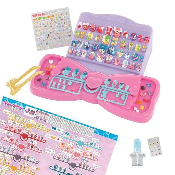 Epoch - Studio de manucure Aquabeads avec plus de 60 designs - Jeu créatif pour enfants - Version espagnole/portugaise - 26x24x6 cm