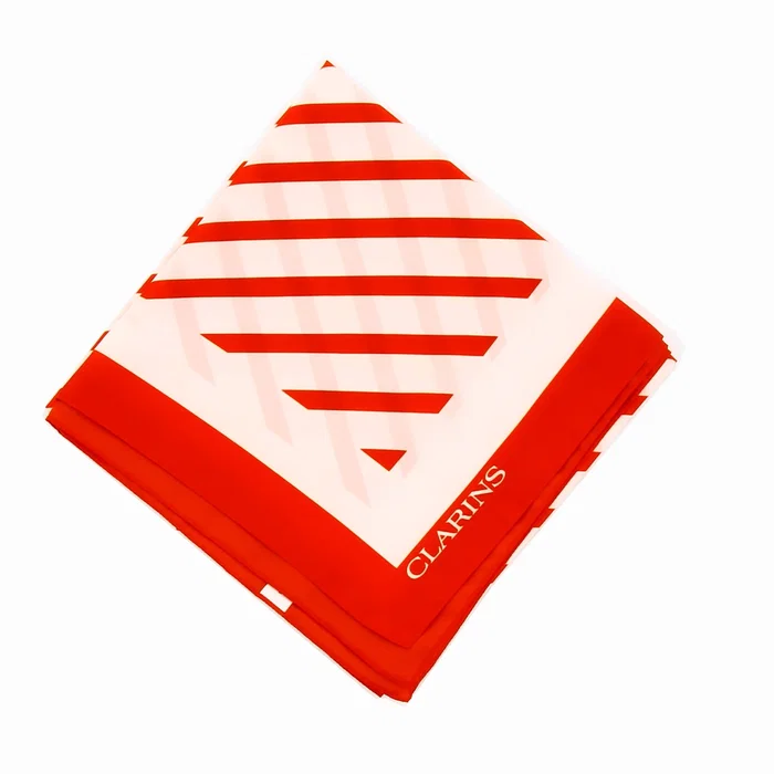 Clarins Écharpe en textile Rouge/Blanc Clarins Écharpe en textile Rouge/Blanc