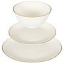 Home Deco Factory Service de table Erina 12 pièces en porcelaine avec bordure dorée