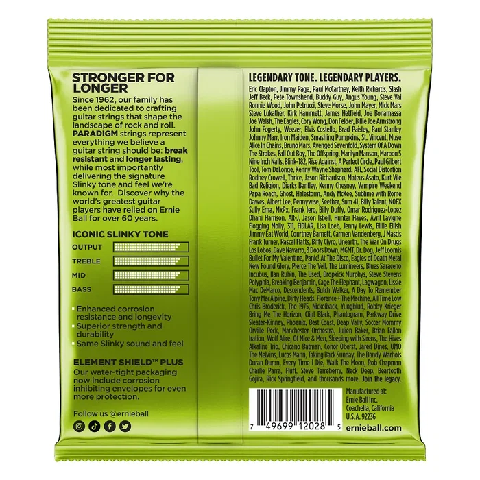 Ernieball Paradigm Slinky 10-56 Jeu de Cordes Électrique - Résistance Rupture Garantie Ernieball Paradigm Slinky 10-56 Jeu de Cordes Électrique - Résistance Rupture Garantie