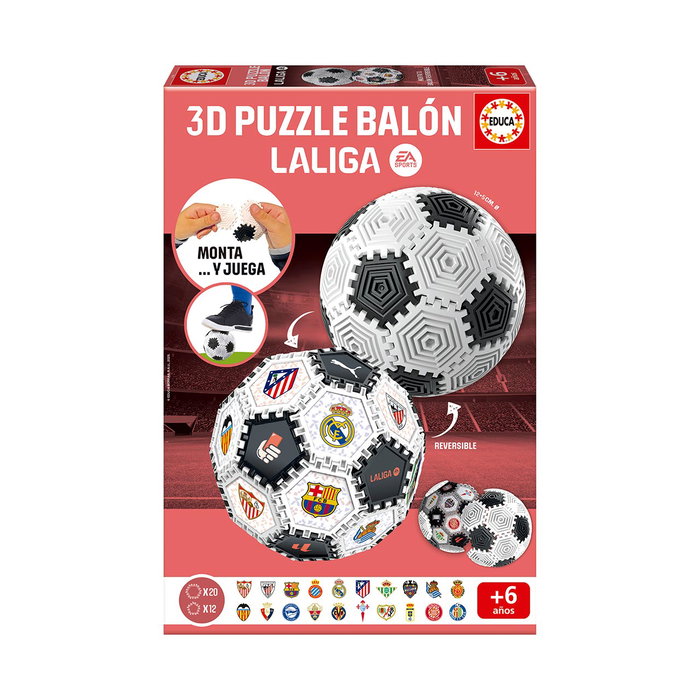 Educa Puzzle 3D Ballon de Football La Liga - 14 cm - Puzzle en Plastique - 32 Pièces - Version Espagnole Educa Puzzle 3D Ballon de Football La Liga - 14 cm - Puzzle en Plastique - 32 Pièces - Version Espagnole