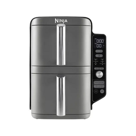 Ninja AF400EU Friteuse sans huile Double Stack XL, 2 tiroirs indépendants 9.5L, 6 programmes (Air Fry, Max Crisp), 2470W, cuisson synchronisée