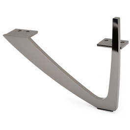 Q&Q Venka H175 - Patte de meuble métallique pour canapé ou mobilier, hauteur 17,5 cm, finition nickel foncé